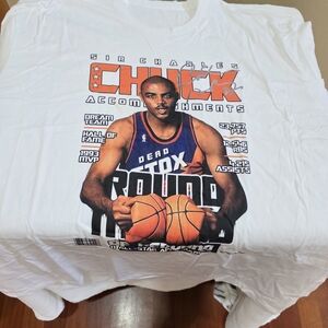 White Graphic T-Shirt with Basketball Print